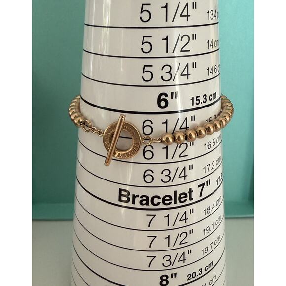 RARE Tiffany & Co. Rubedo Metal Rose Gold Color Ball Bead Toggle Chain Bracelet - Picture 12 of 12